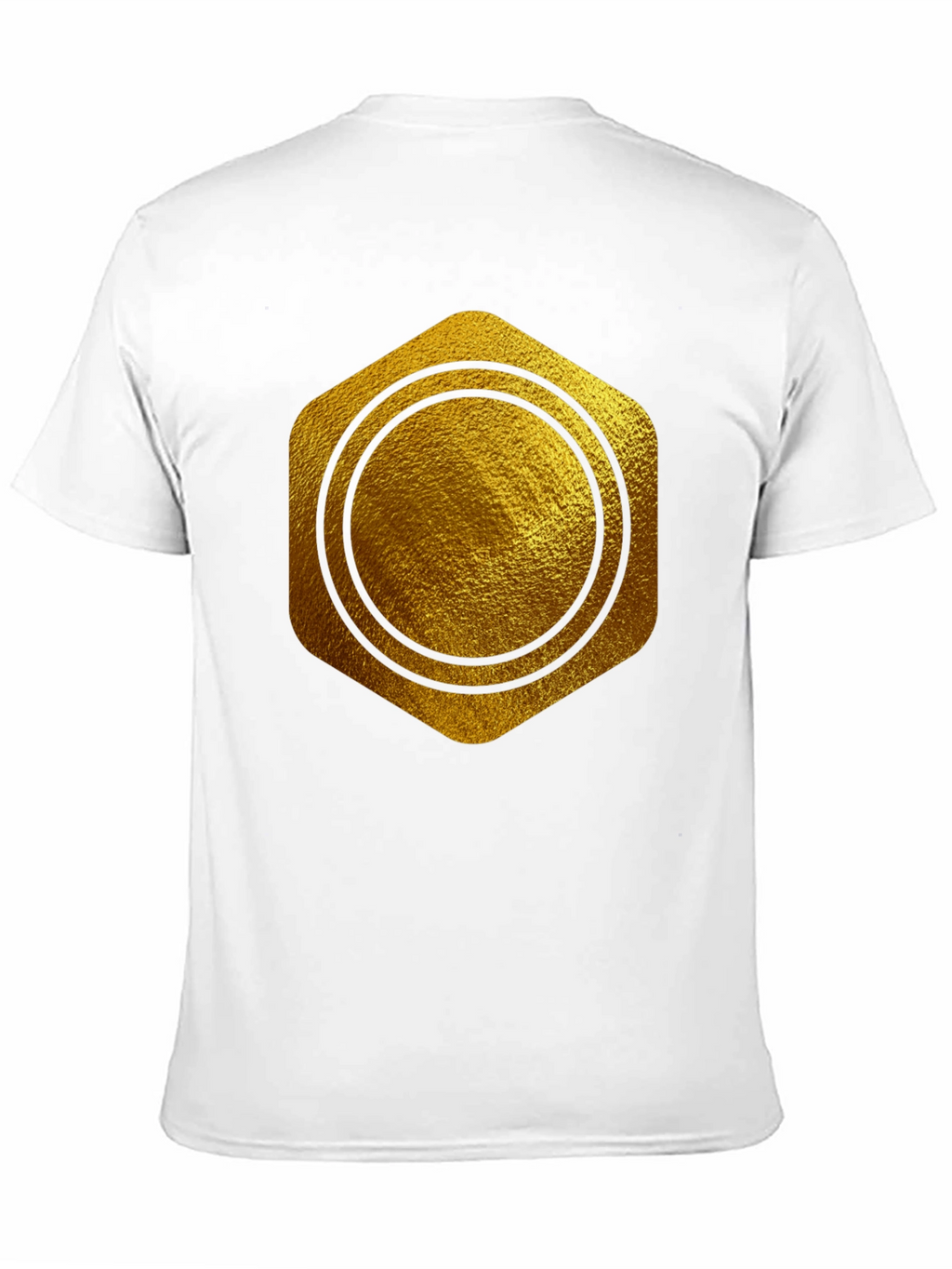 Gold Hexagon Circle Graphic T-Shirt - Stylish Casual Wear