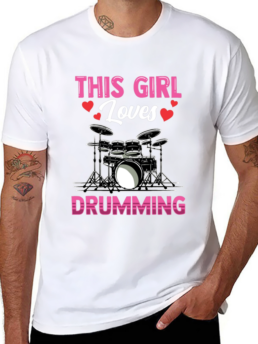 This Girl Loves Drumming T-Shirt - Music Lover Tee