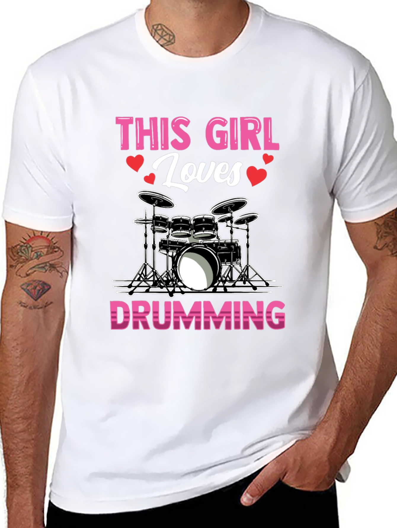 This Girl Loves Drumming T-Shirt - Music Lover Tee