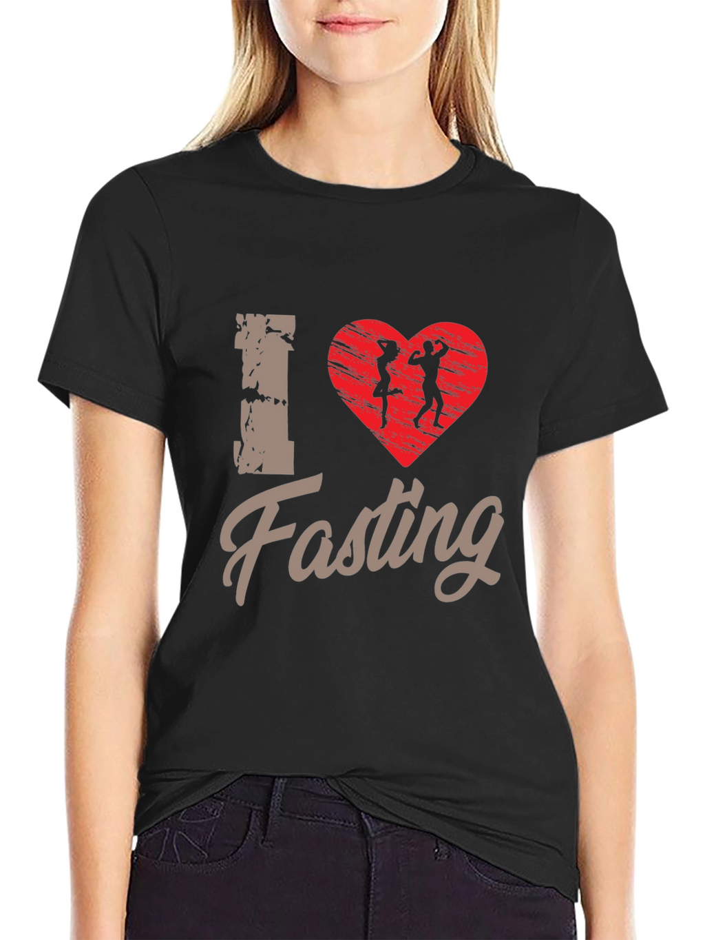 I Heart Fasting Graphic Tee - Black