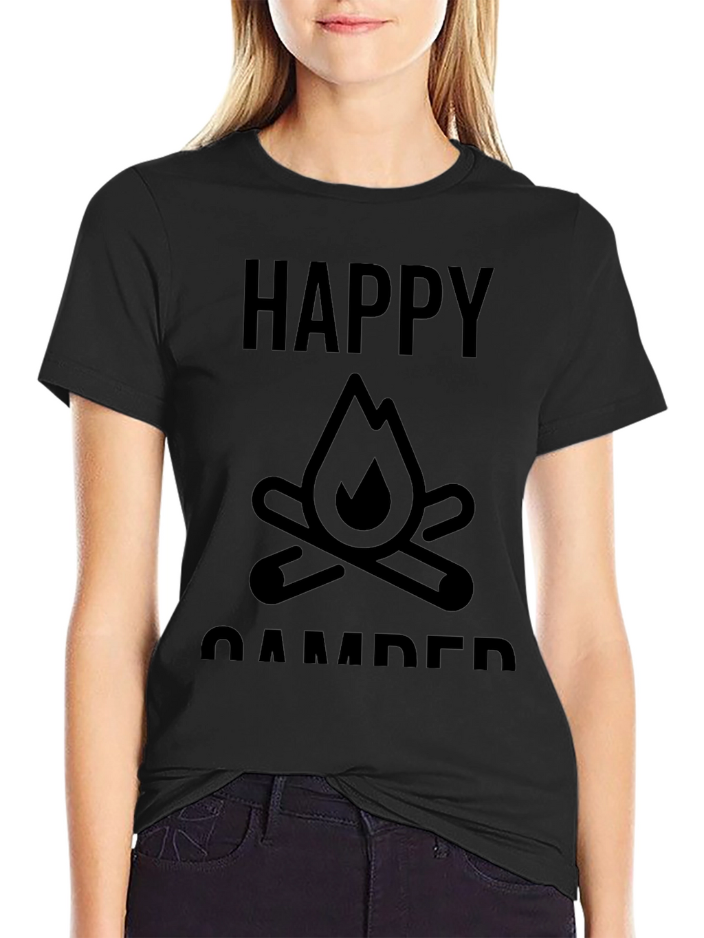 Happy Camper Graphic Tee - Bonfire Design