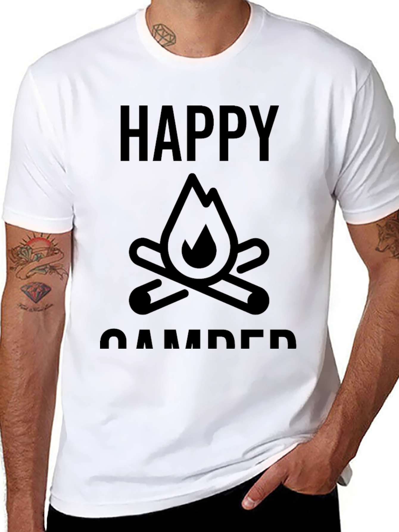 Happy Camper Graphic Tee - Bonfire Design