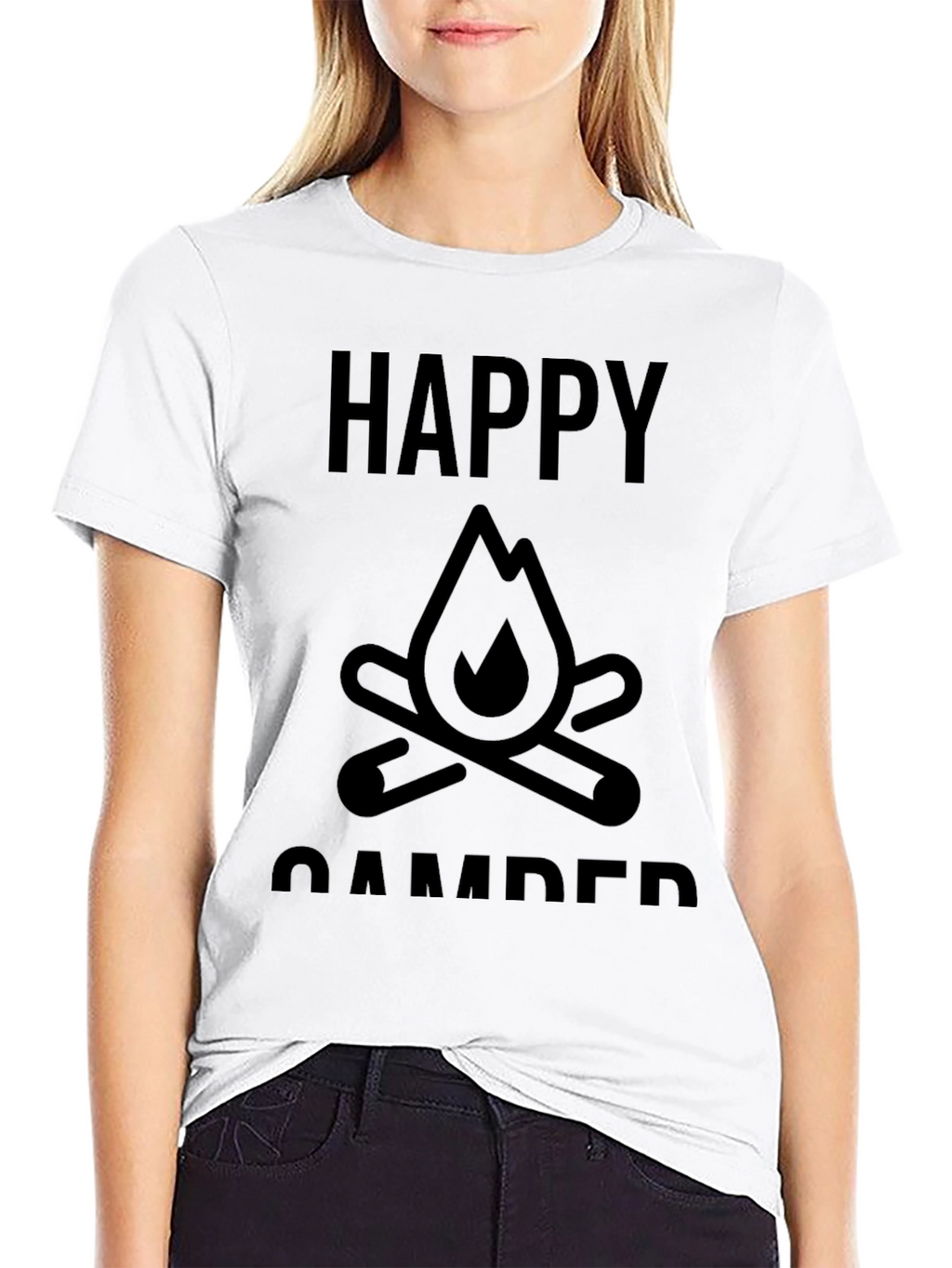 Happy Camper Graphic Tee - Bonfire Design
