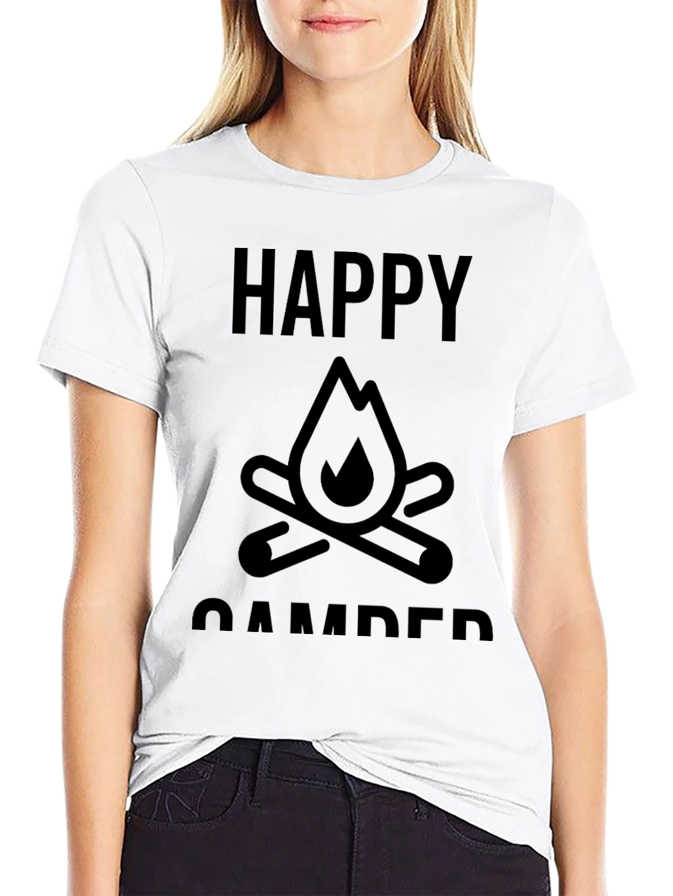Happy Camper Graphic Tee - Bonfire Design
