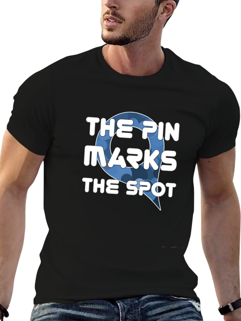The Pin Marks the Spot Black T-Shirt