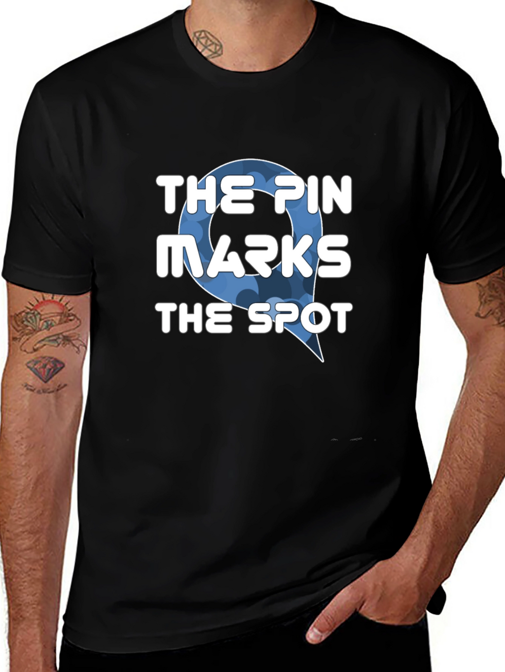 The Pin Marks the Spot Black T-Shirt