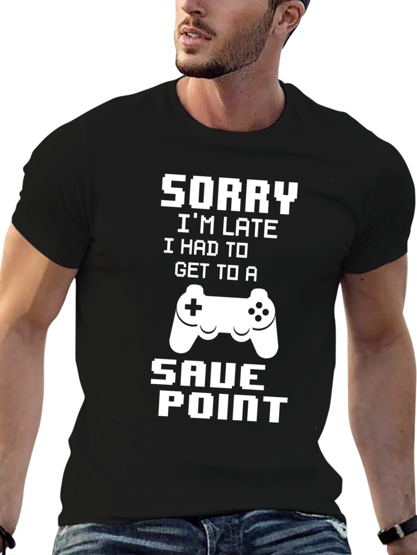 Gamer Save Point Black Graphic T-Shirt