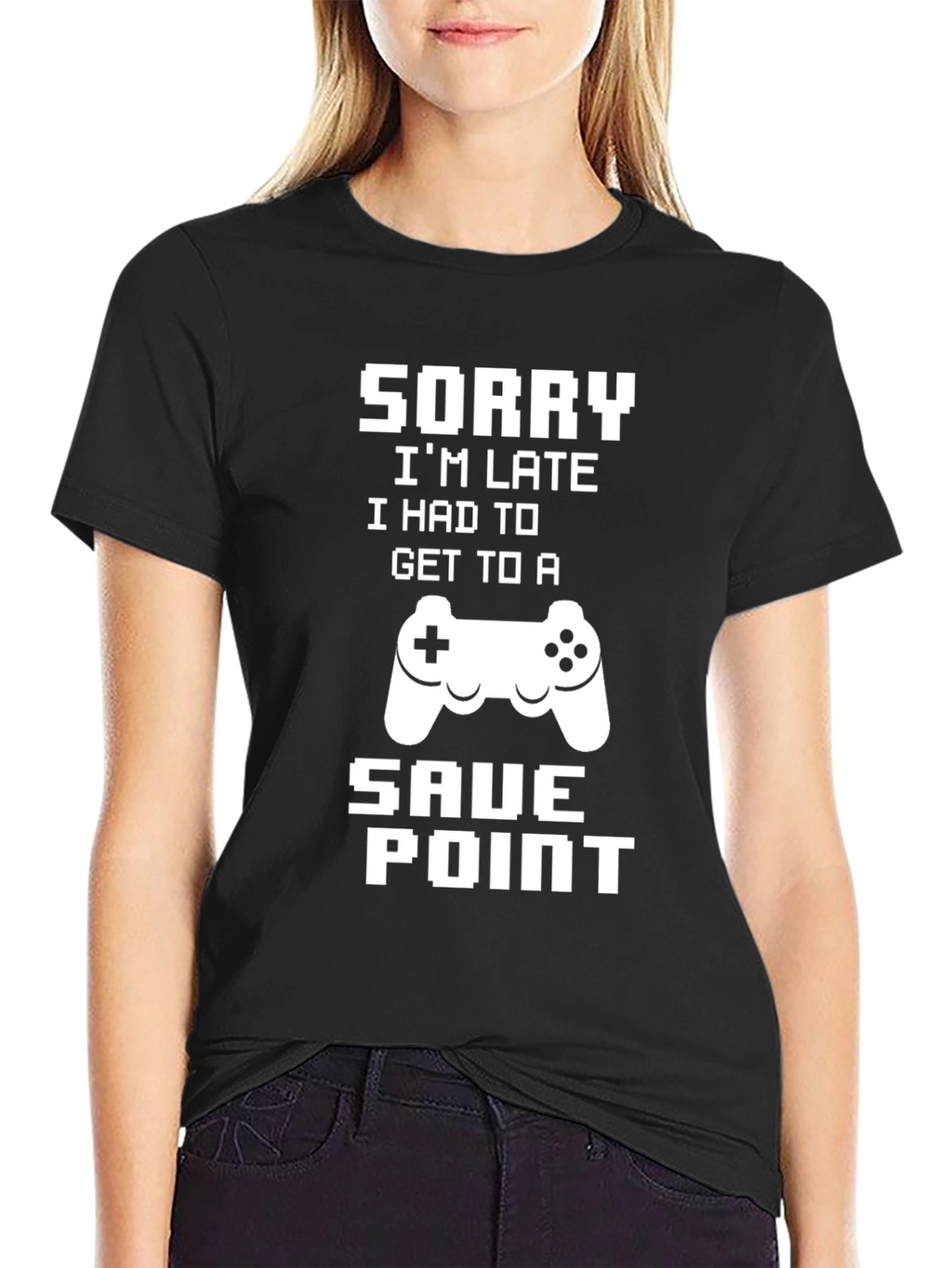 Gamer Save Point Black Graphic T-Shirt