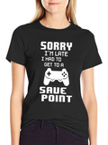 Gamer Save Point Black Graphic T-Shirt