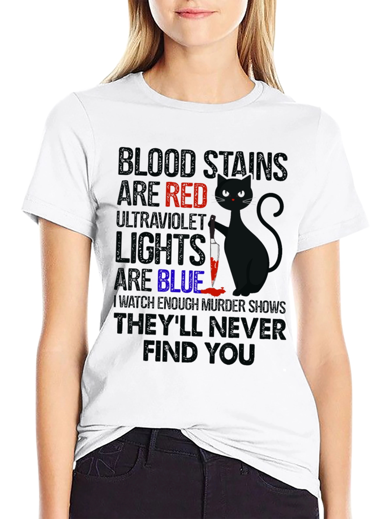 Blood Stains Are Red Black Cat T-Shirt