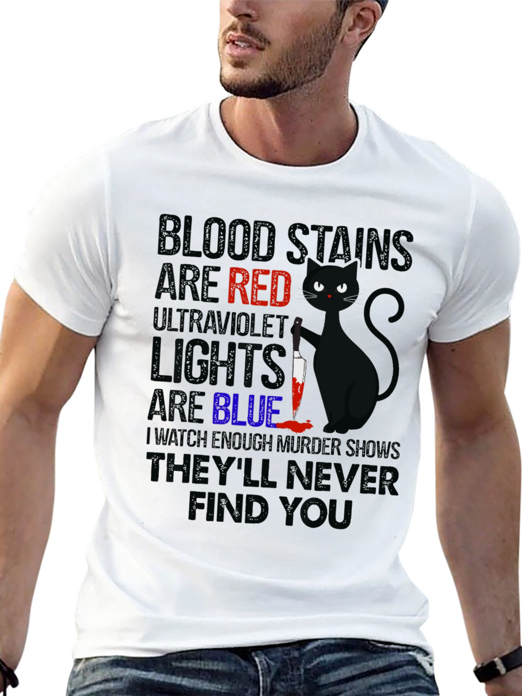 Blood Stains Are Red Black Cat T-Shirt