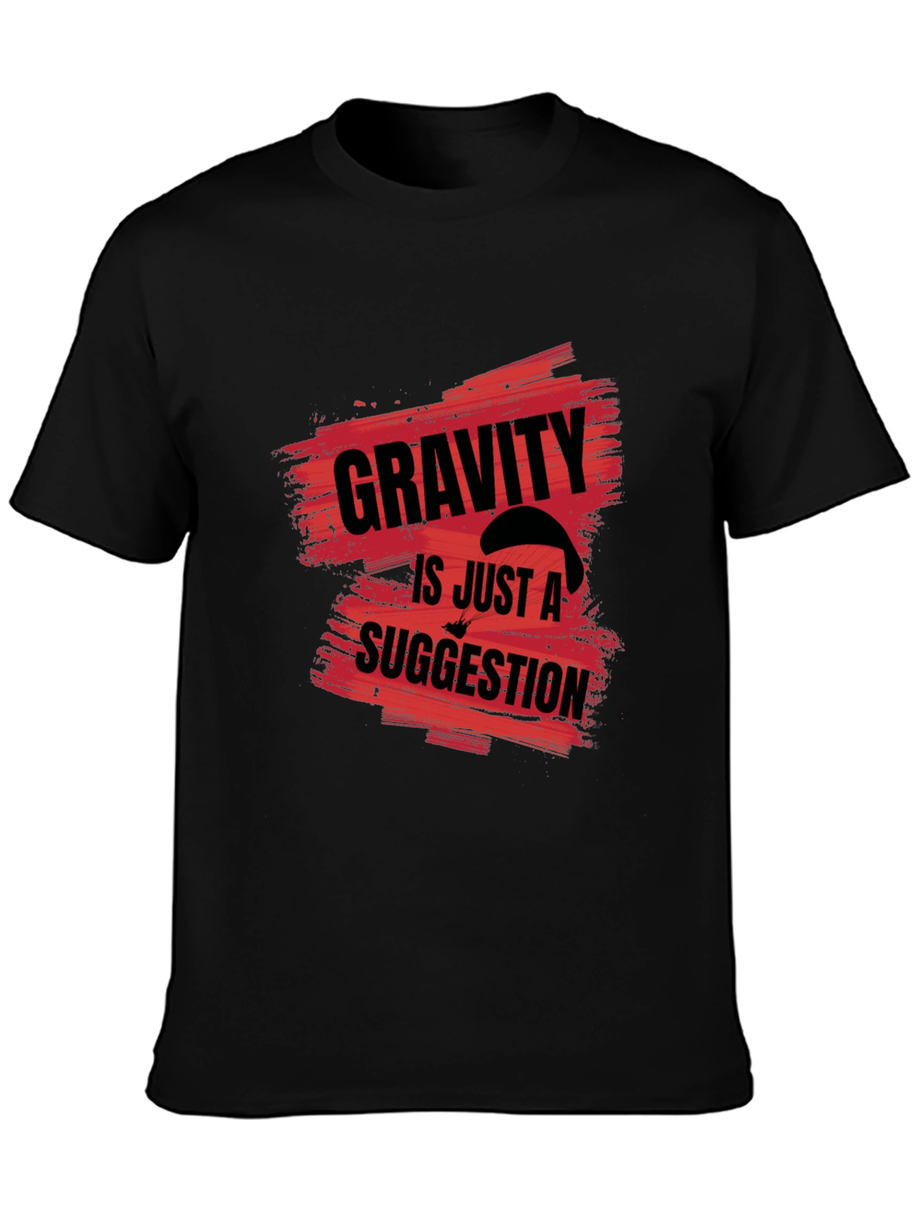 Gravity is Just a Suggestion Black Graphic Tee