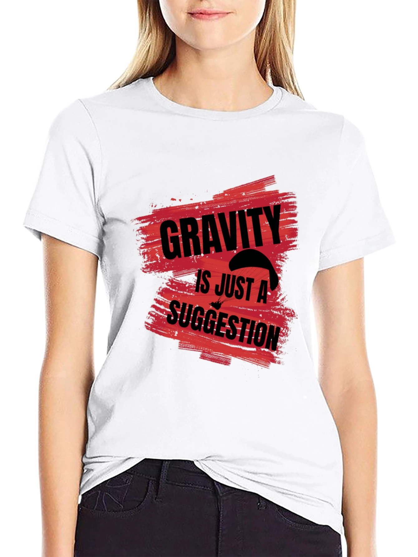 Gravity is Just a Suggestion Black Graphic Tee