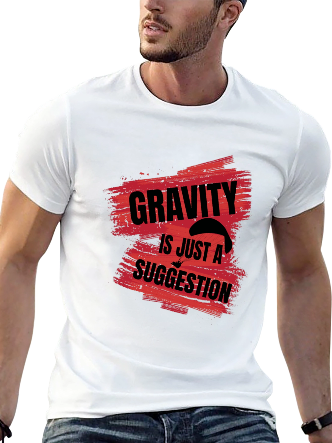 Gravity is Just a Suggestion Black Graphic Tee