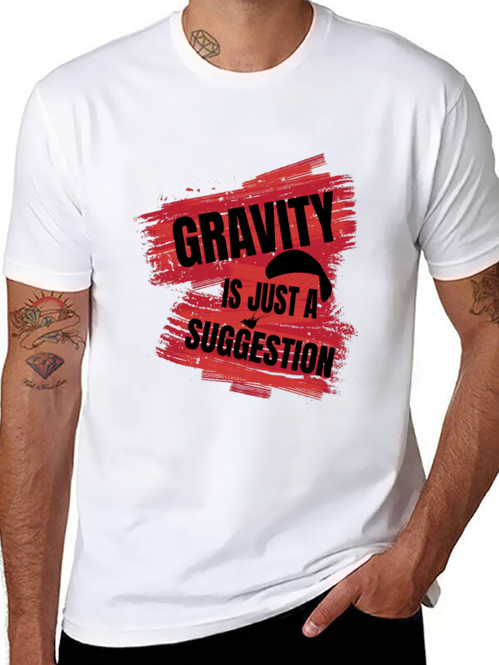 Gravity is Just a Suggestion Black Graphic Tee
