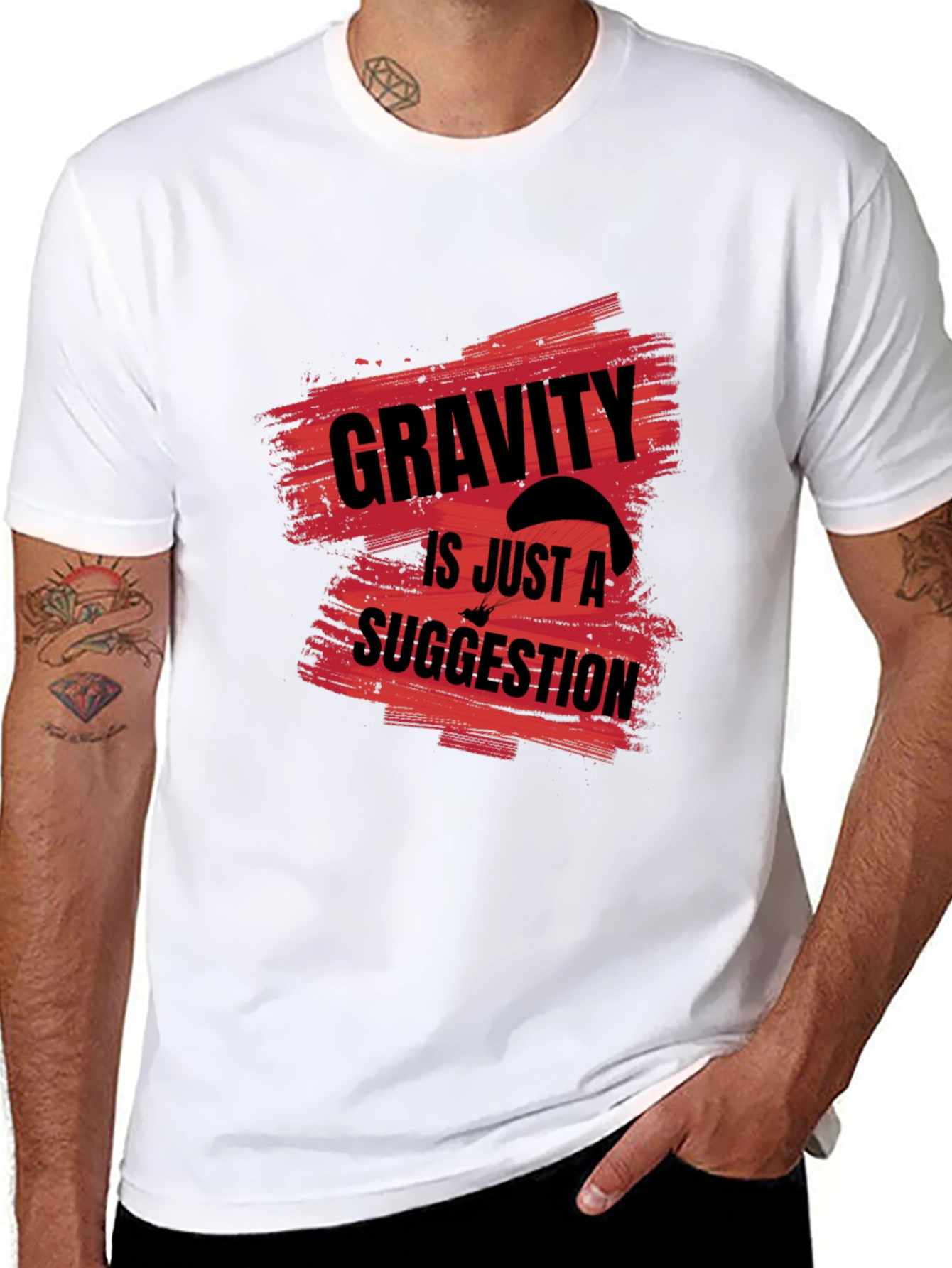 Gravity is Just a Suggestion Black Graphic Tee