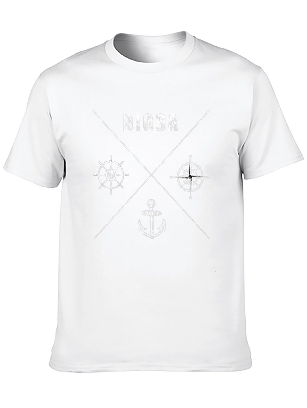 Nautical Digga T-Shirt - Anchor Compass Wheel