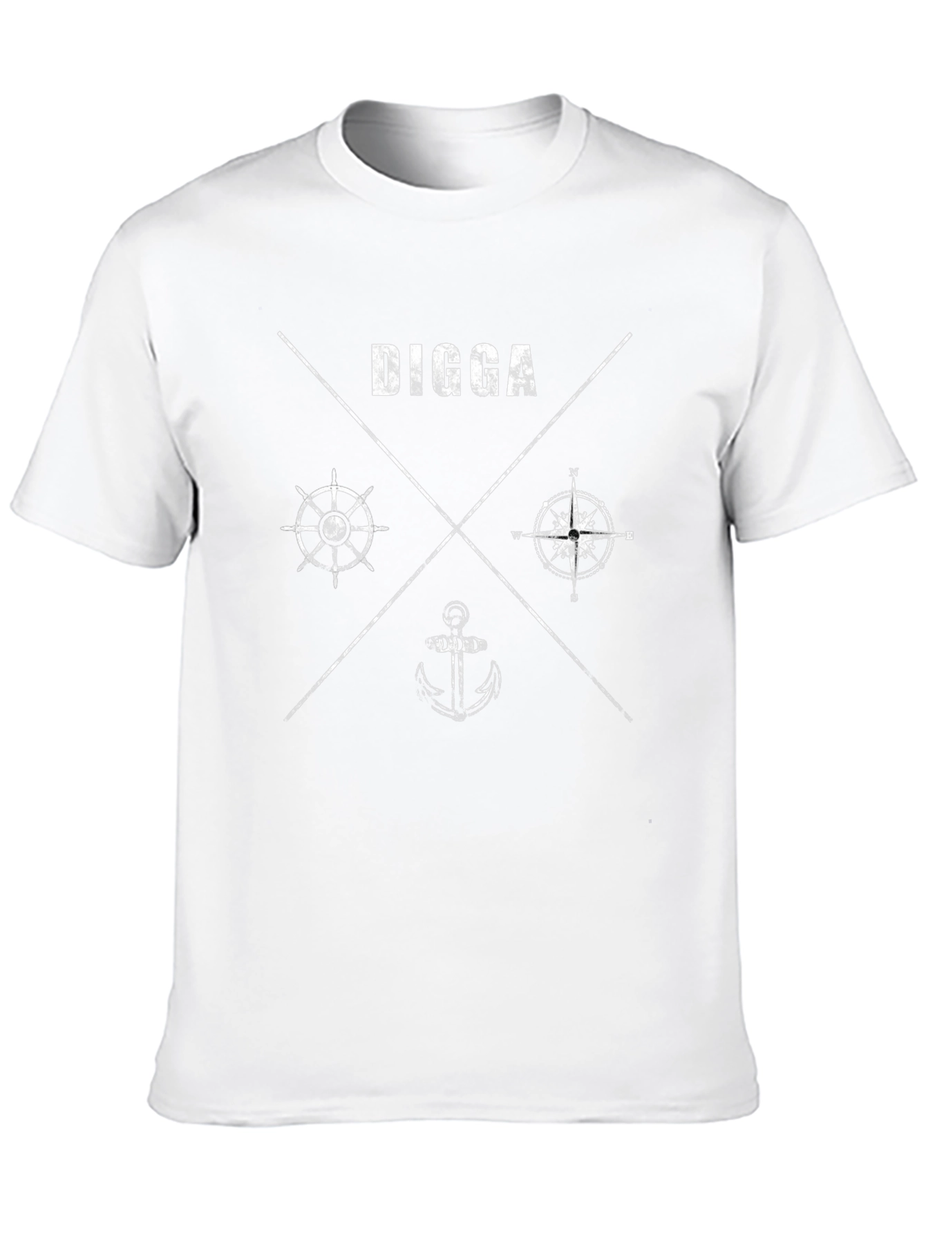Nautical Digga T-Shirt - Anchor Compass Wheel