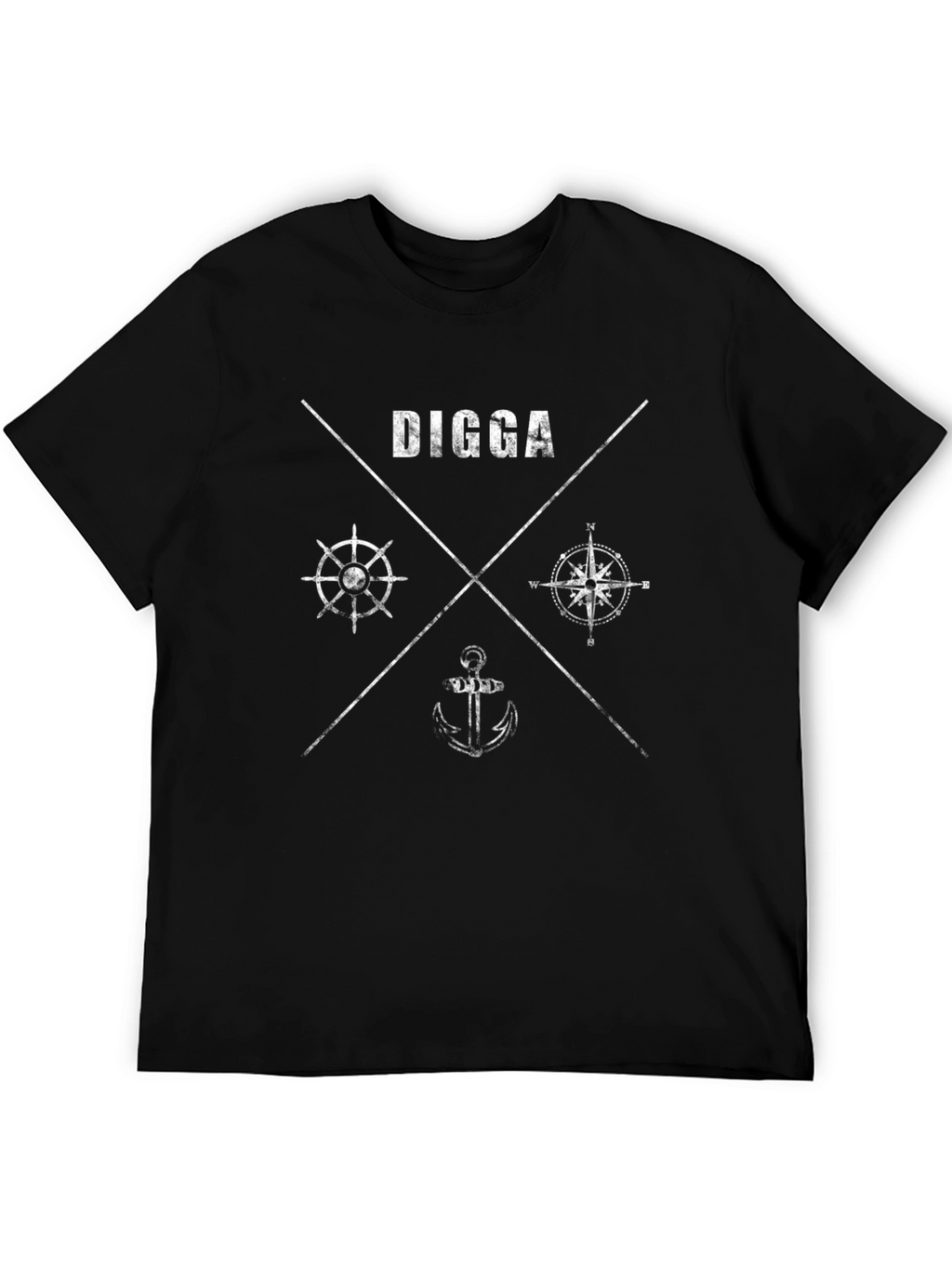 Nautical Digga T-Shirt - Anchor Compass Wheel