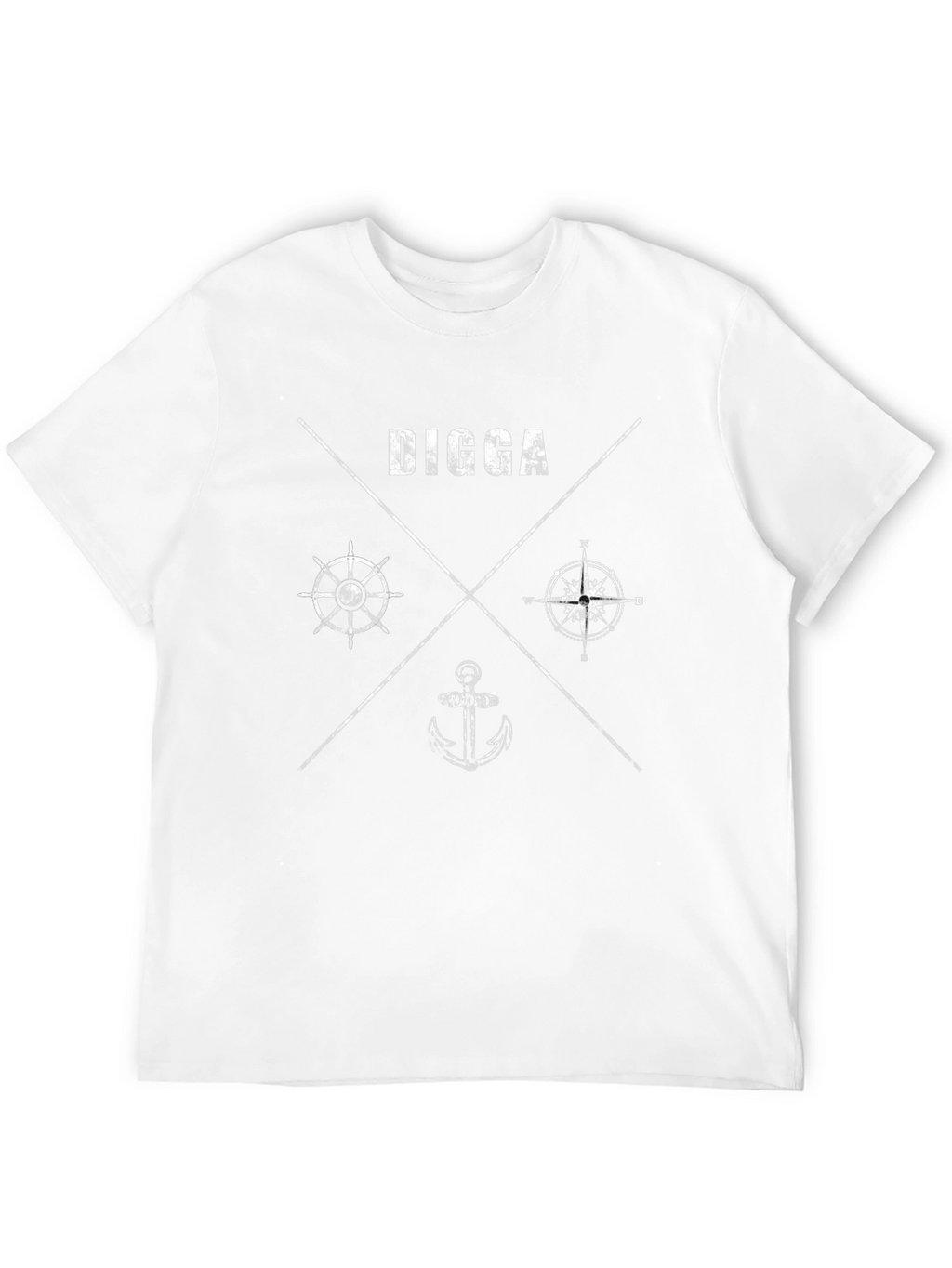 Nautical Digga T-Shirt - Anchor Compass Wheel