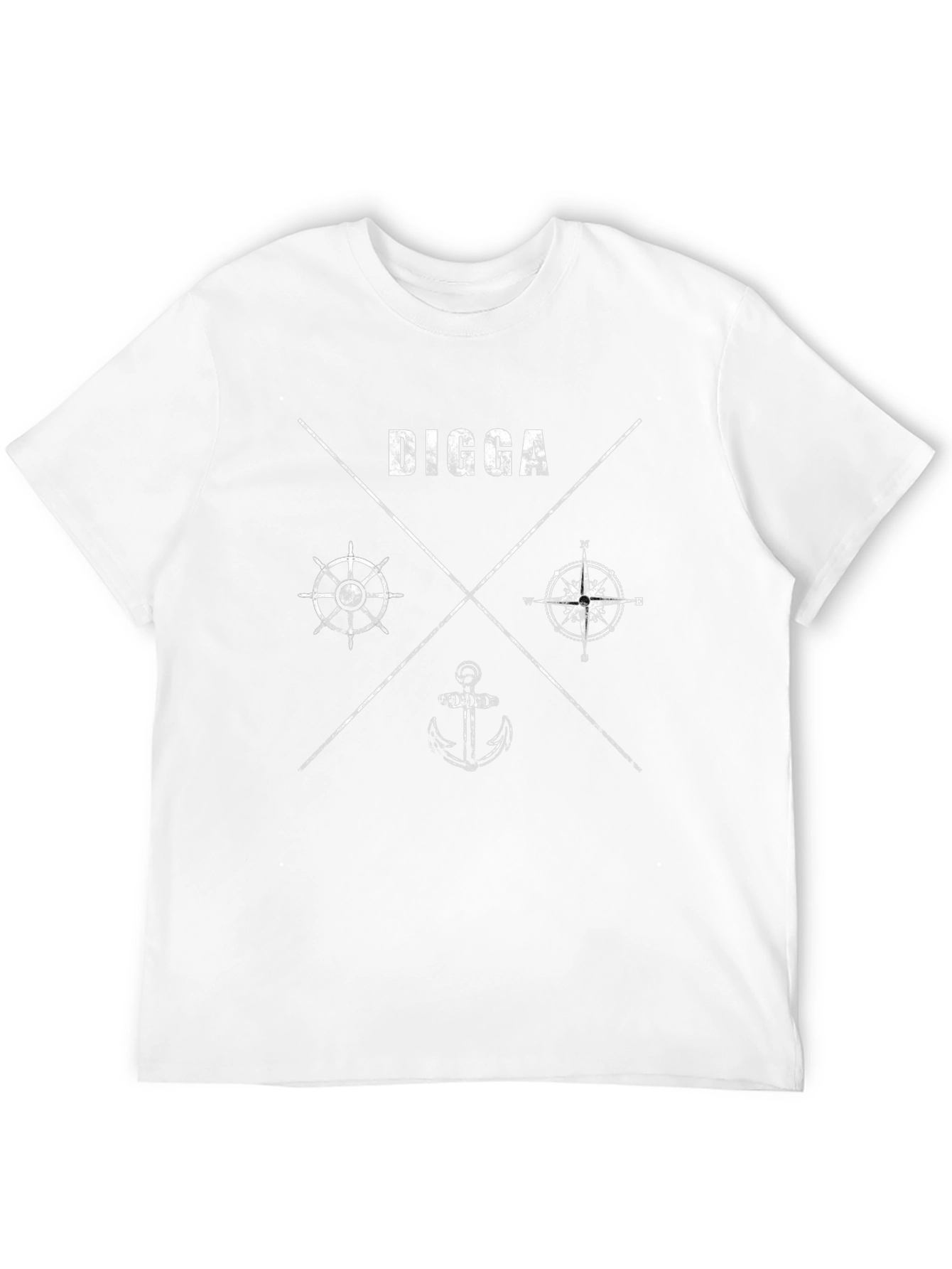 Nautical Digga T-Shirt - Anchor Compass Wheel