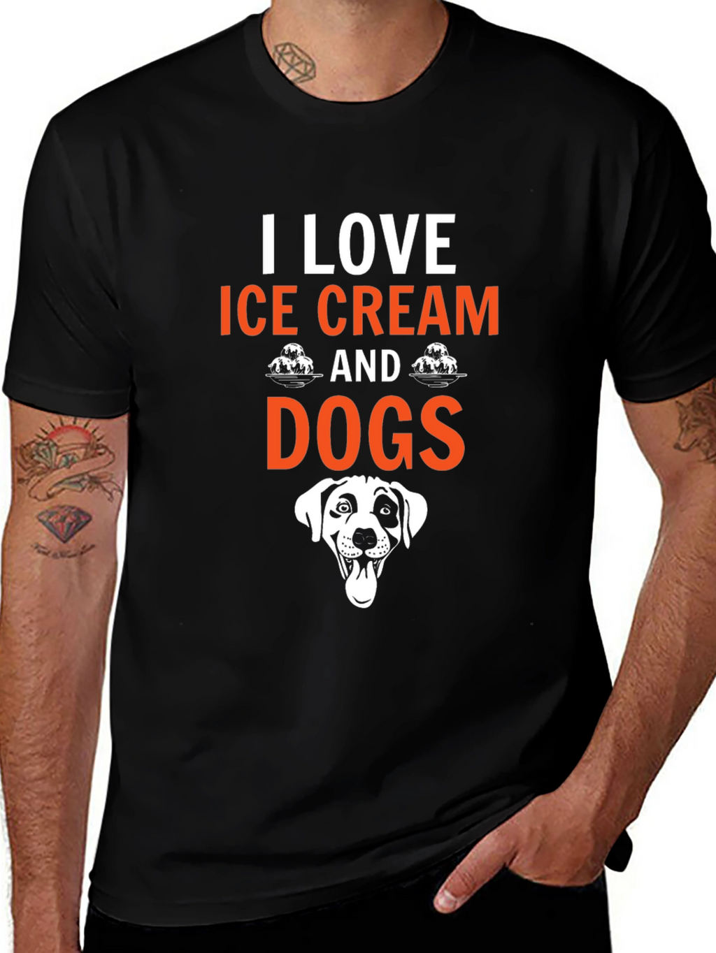 I Love Ice Cream and Dogs Graphic Tee