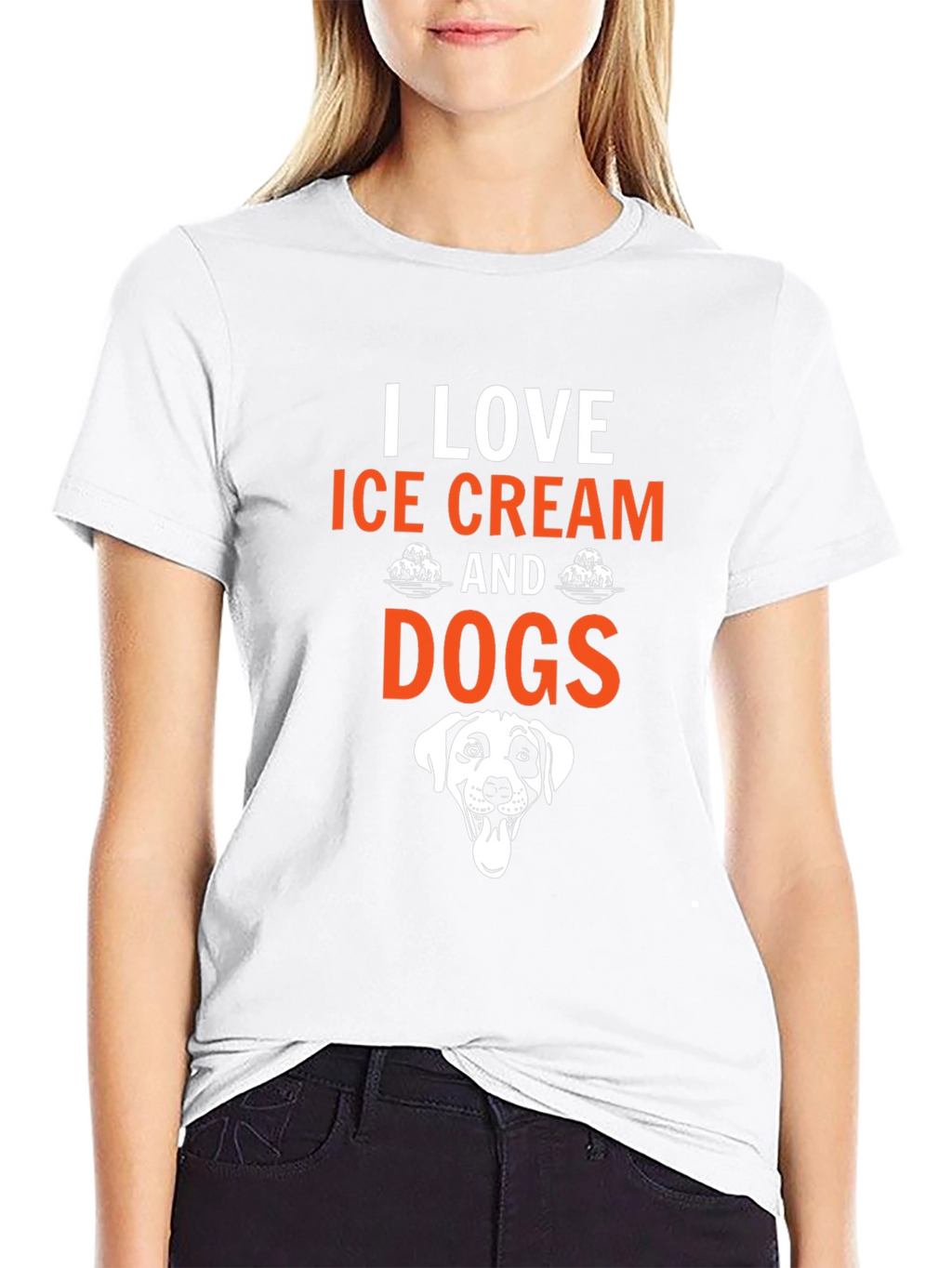 I Love Ice Cream and Dogs Graphic Tee
