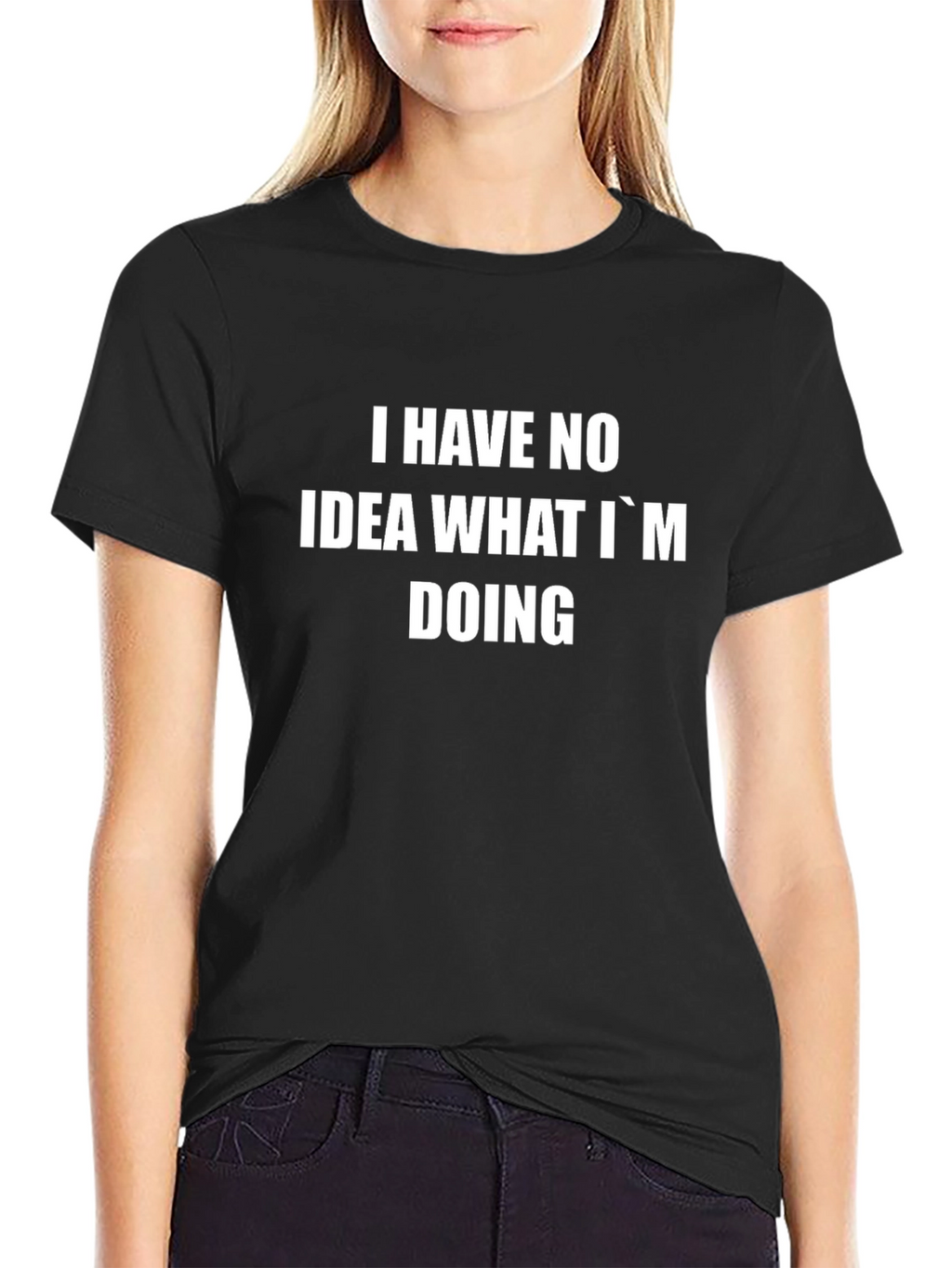 Funny I Have No Idea Black Cotton T-Shirt