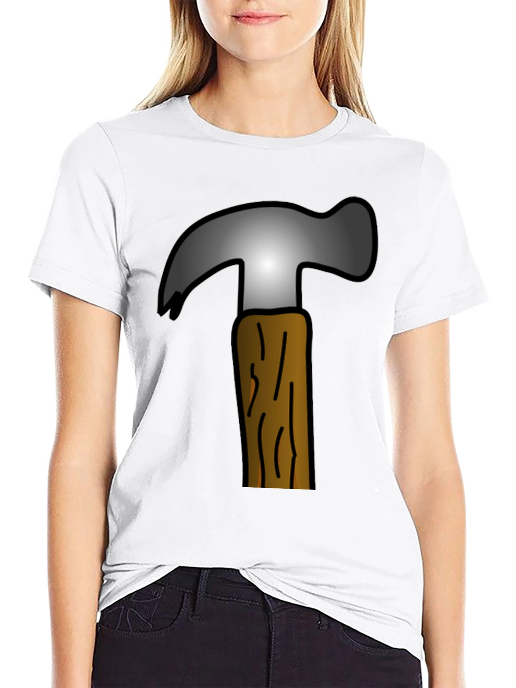 Hammer Graphic Tee - Cartoon Tool Design