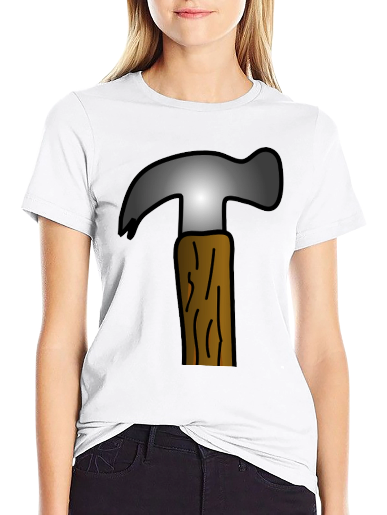Hammer Graphic Tee - Cartoon Tool Design