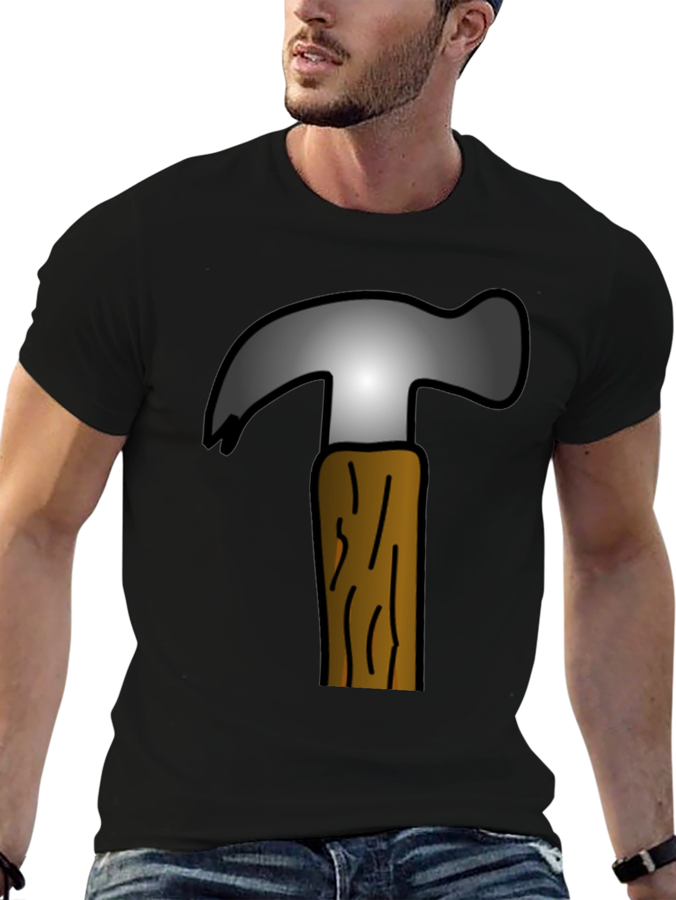 Hammer Graphic Tee - Cartoon Tool Design