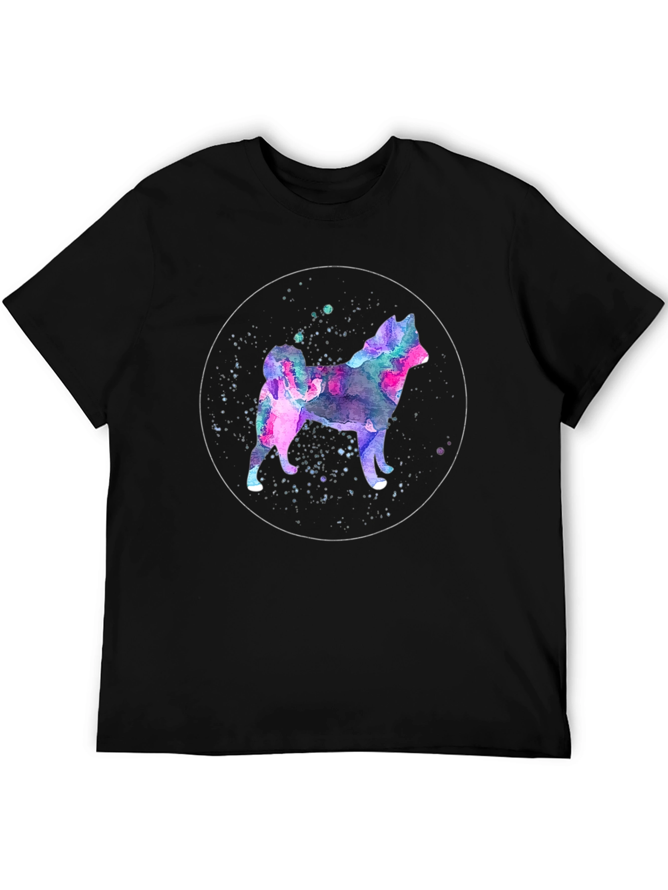 Watercolor Dog Silhouette Graphic T-Shirt