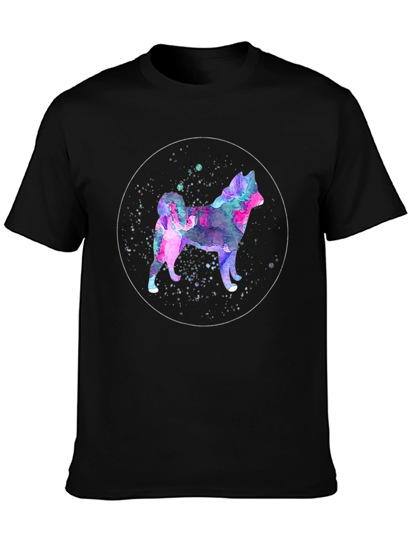 Watercolor Dog Silhouette Graphic T-Shirt