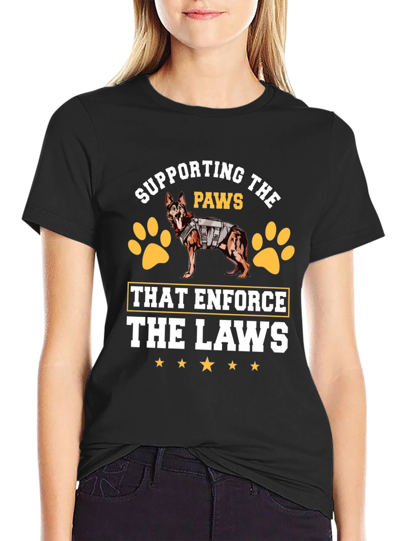 Supporting the Paws That Enforce the Laws K9 T-Shirt