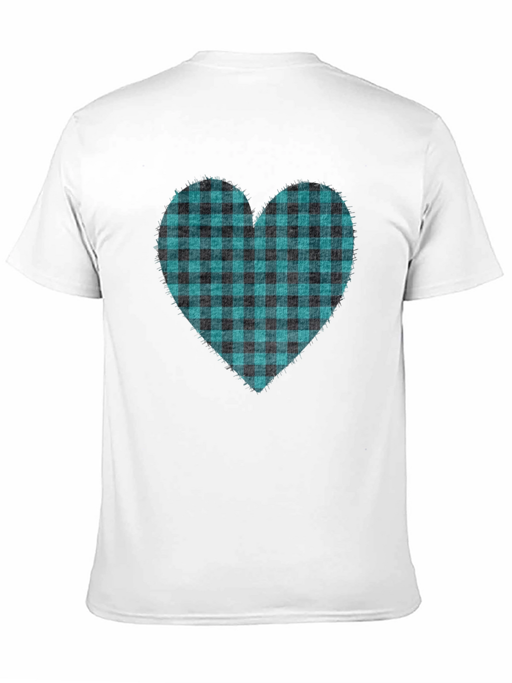 Buffalo Plaid Heart Tee - Trendy Graphic T-Shirt