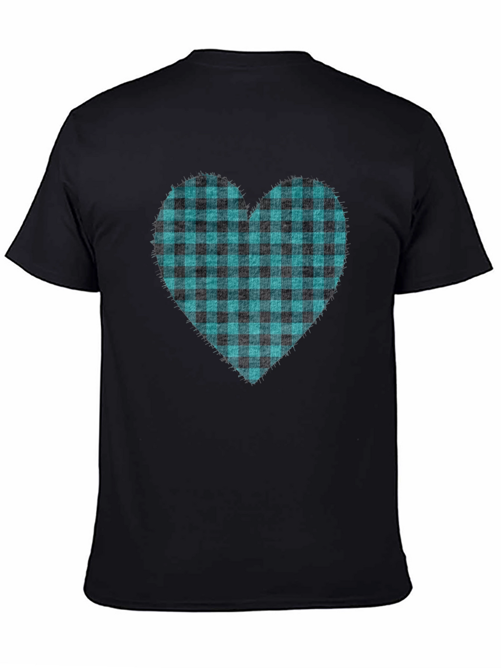 Buffalo Plaid Heart Tee - Trendy Graphic T-Shirt