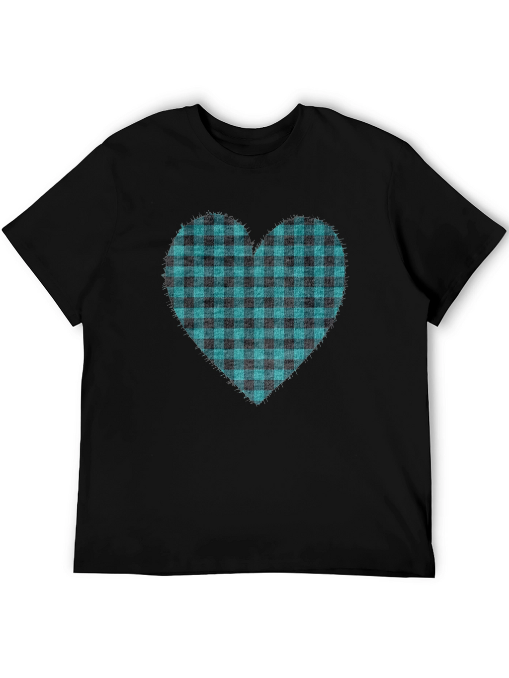 Buffalo Plaid Heart Tee - Trendy Graphic T-Shirt