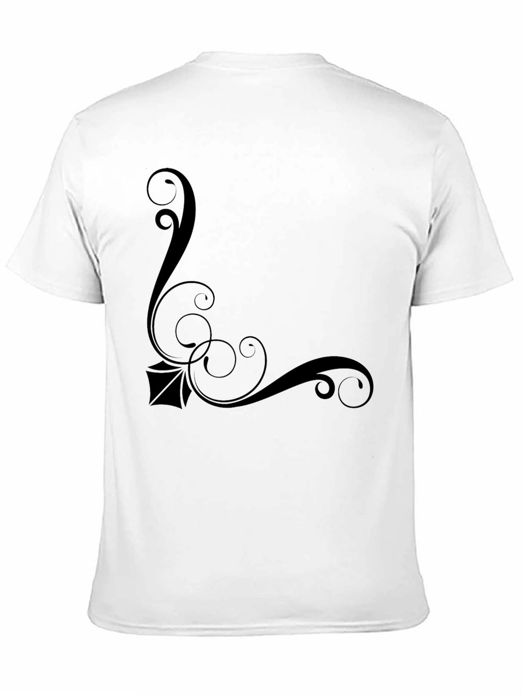 Elegant Black T-Shirt with Swirl Design