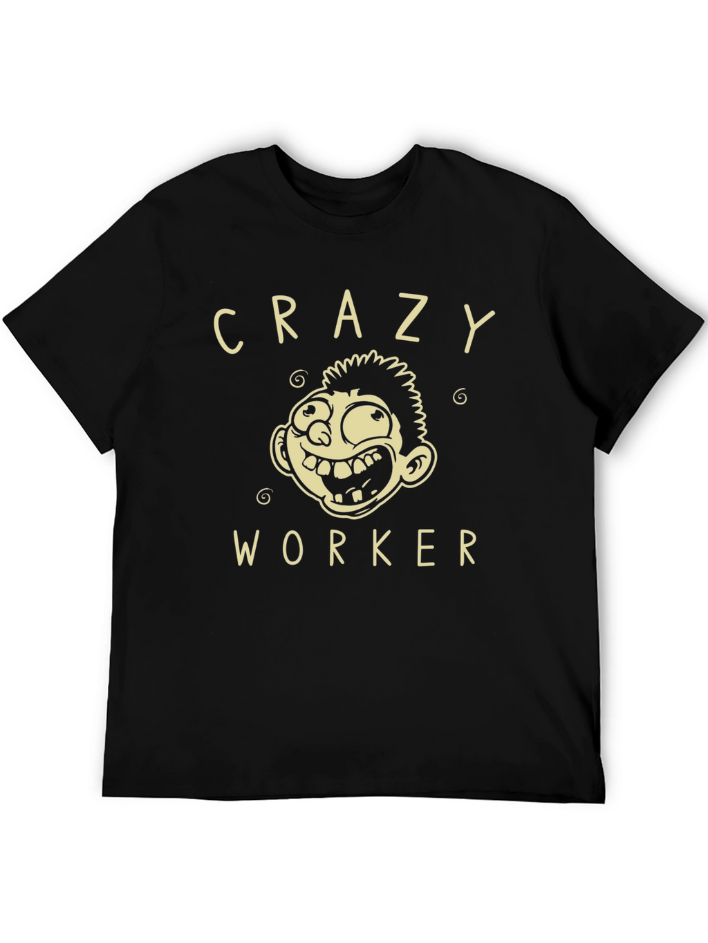 Crazy Worker Graphic Tee - Black