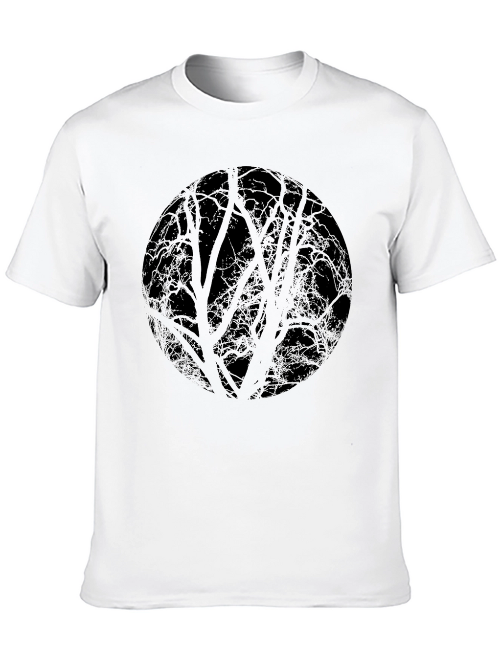 Abstract Tree Circle Black T-Shirt