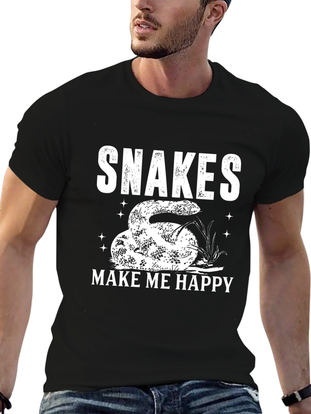 Snakes Make Me Happy Tee - Reptile Lover T-Shirt
