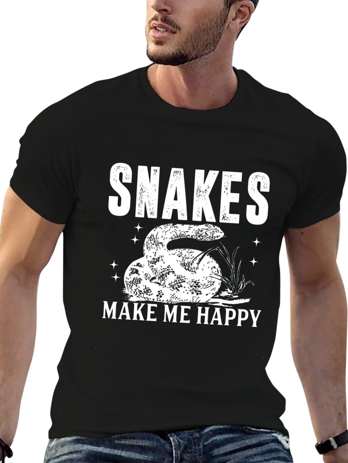 Snakes Make Me Happy Tee - Reptile Lover T-Shirt