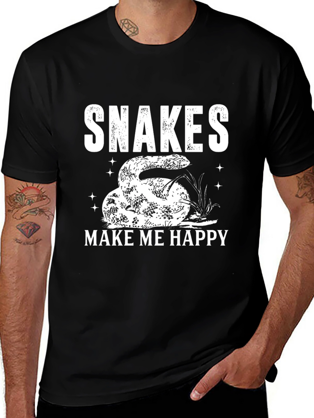 Snakes Make Me Happy Tee - Reptile Lover T-Shirt