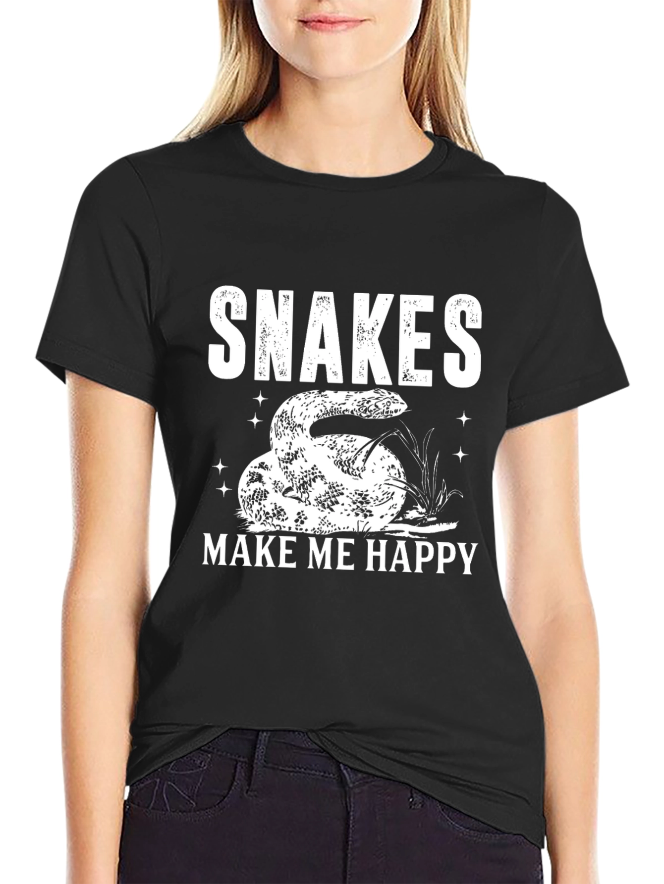 Snakes Make Me Happy Tee - Reptile Lover T-Shirt