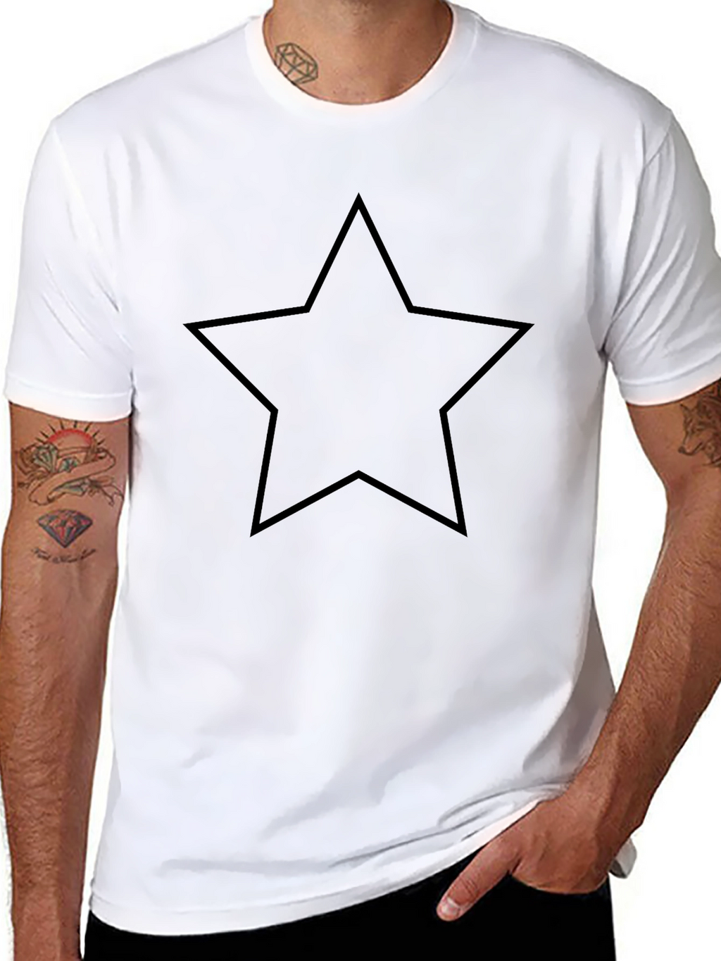 Star Graphic Black T-Shirt - Mens Casual Tee