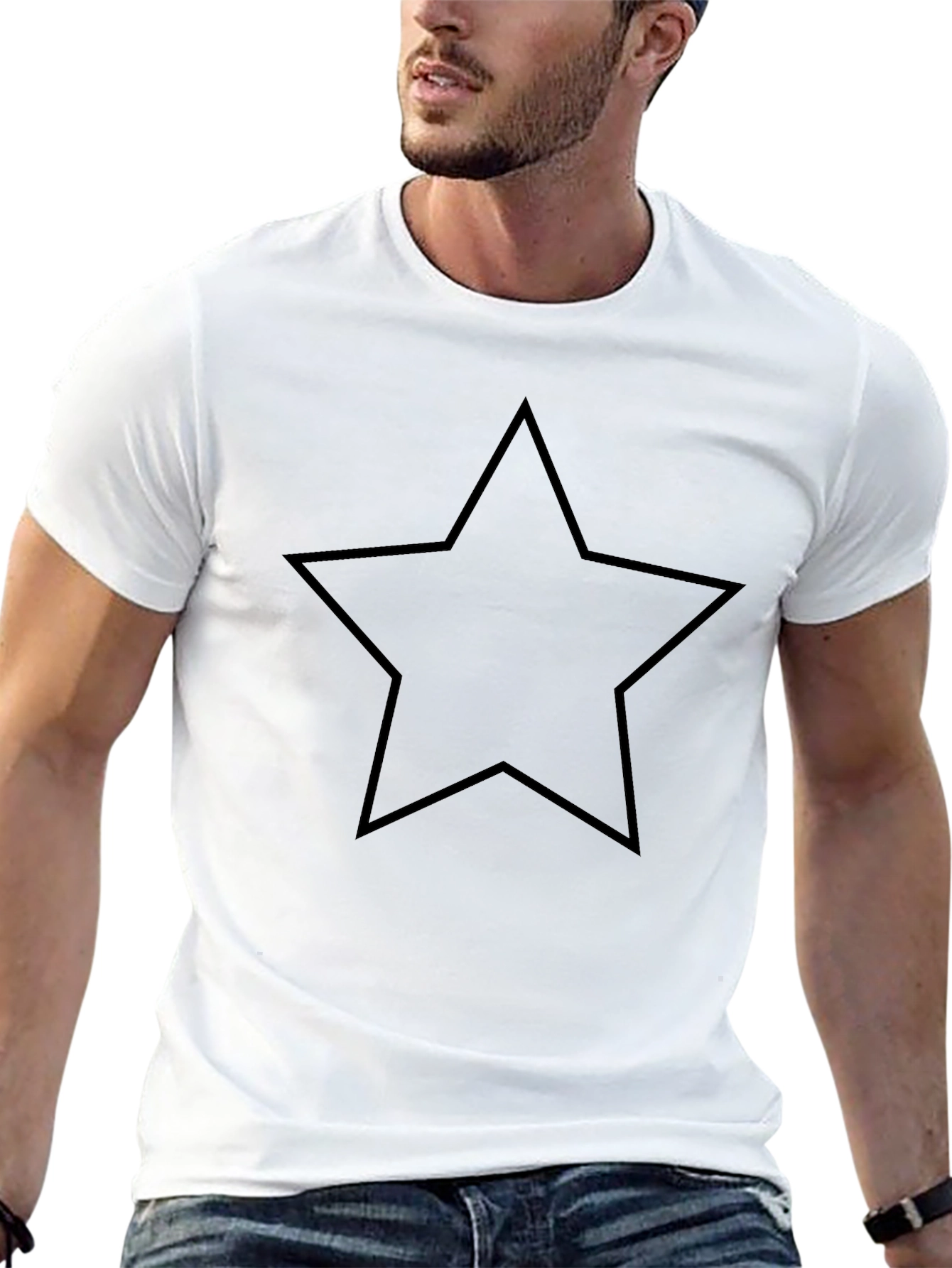Star Graphic Black T-Shirt - Mens Casual Tee