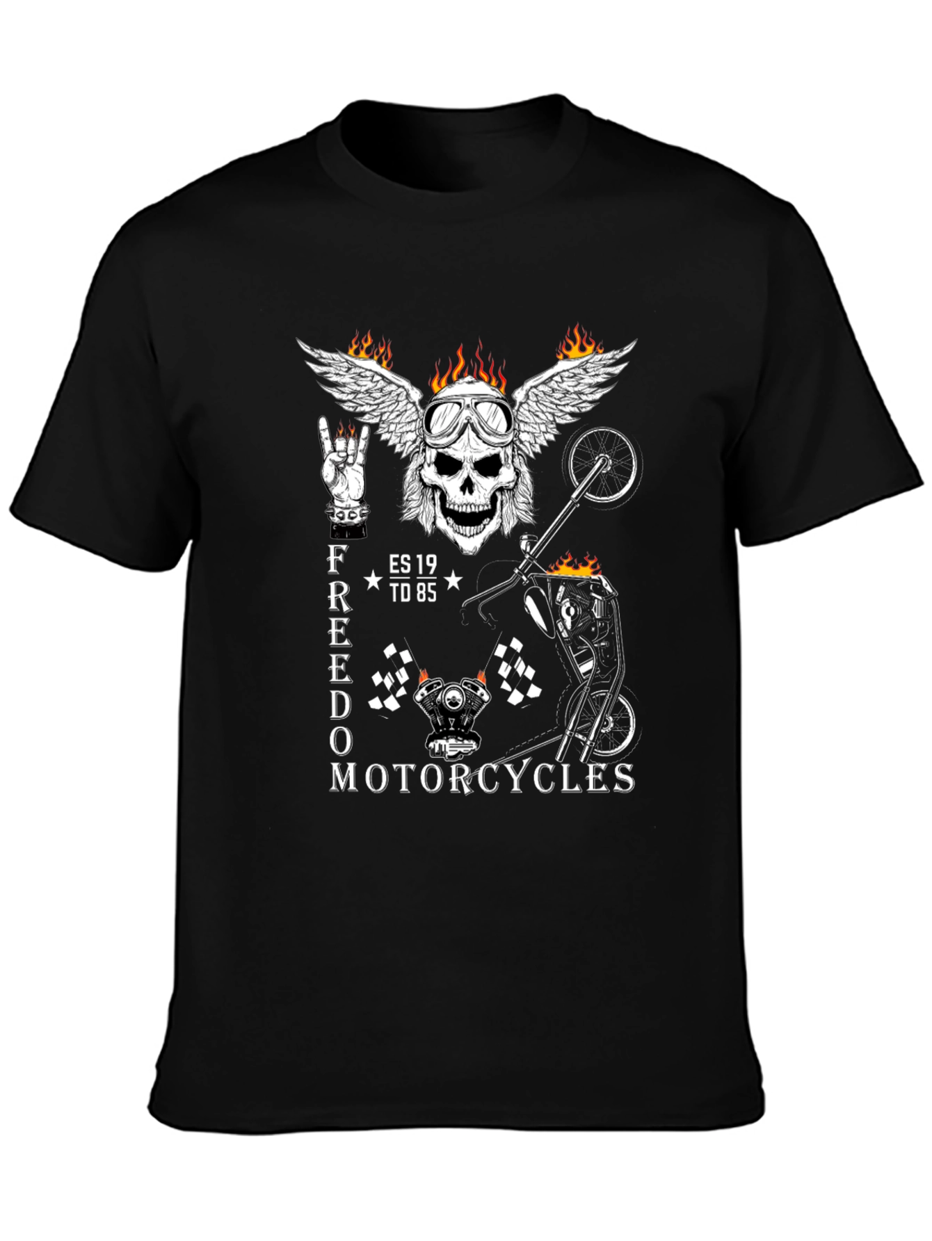 Freedom Motorcycles Graphic Tee - Black