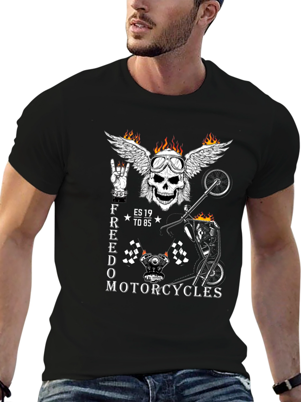 Freedom Motorcycles Graphic Tee - Black