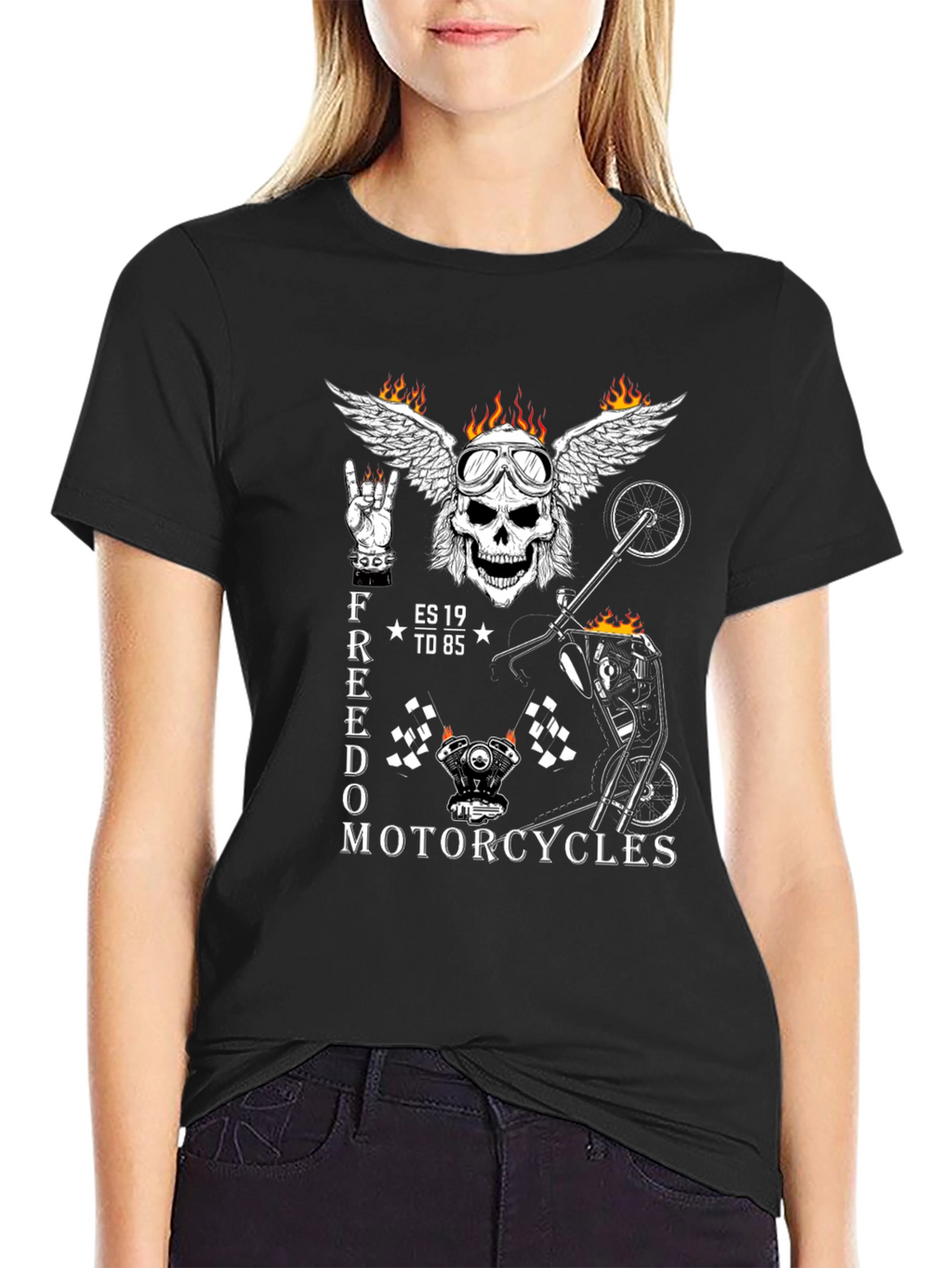 Freedom Motorcycles Graphic Tee - Black