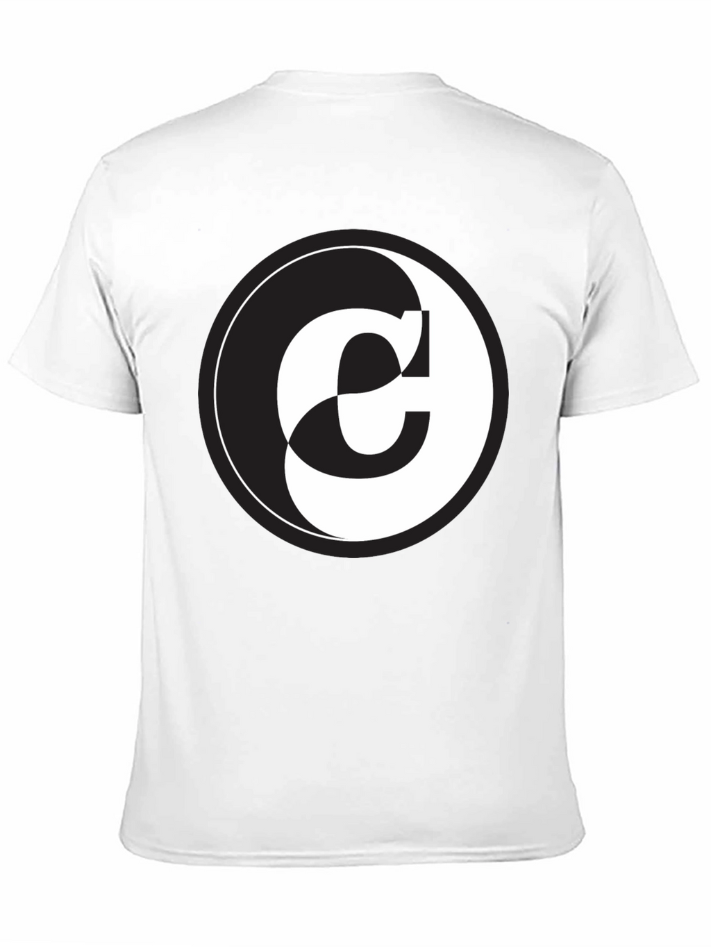 Yin Yang C Letter Graphic Black T-Shirt